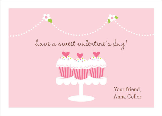 Heart Cupcake Valentine Exchange Cards
